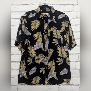 Island Republic Tropical Beachy Button Down 100% Silk Shirt Men's Size Medium